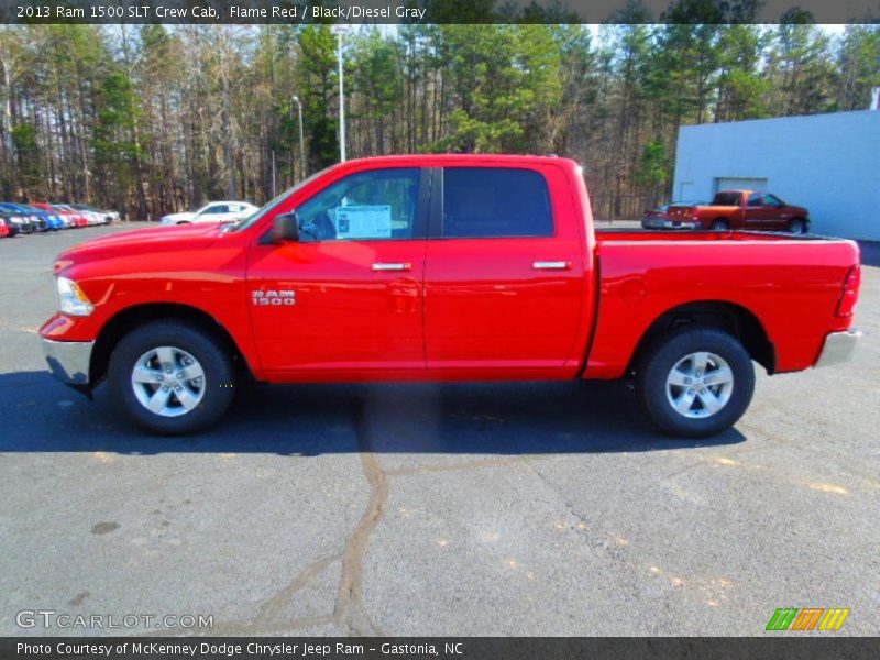 Flame Red / Black/Diesel Gray 2013 Ram 1500 SLT Crew Cab