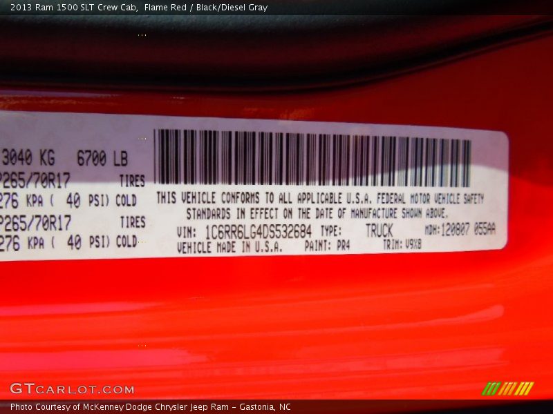 Flame Red / Black/Diesel Gray 2013 Ram 1500 SLT Crew Cab