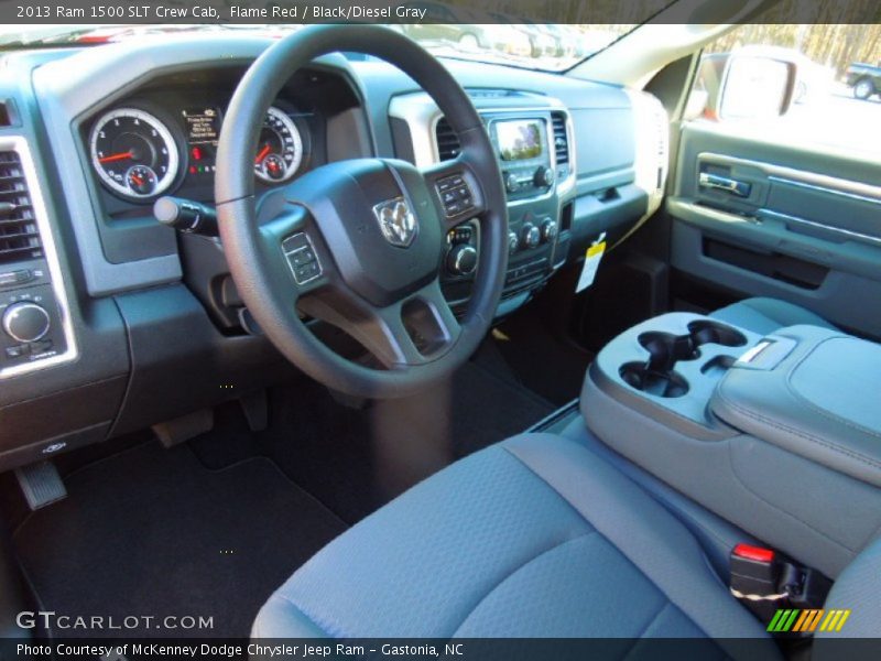 Flame Red / Black/Diesel Gray 2013 Ram 1500 SLT Crew Cab