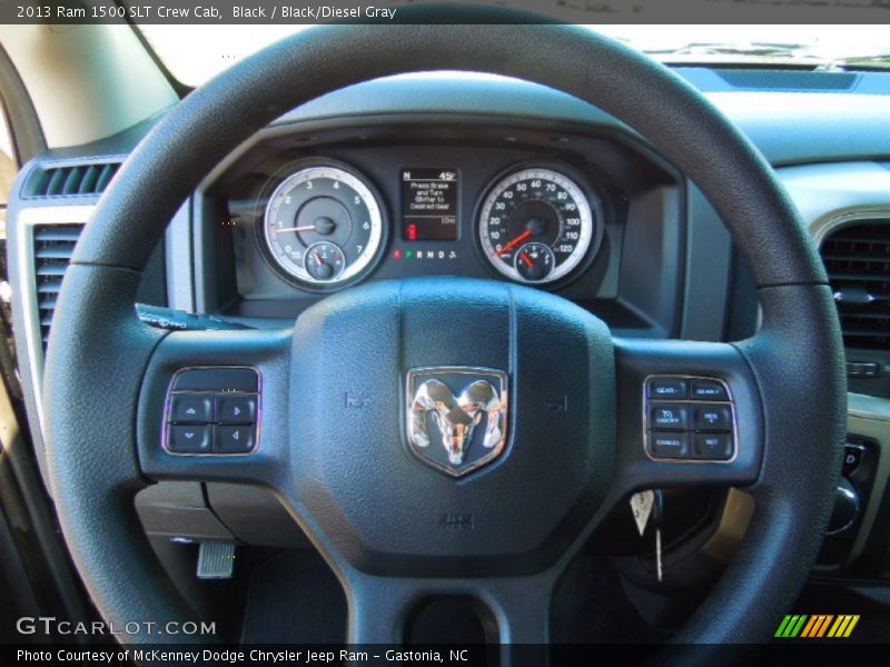 Black / Black/Diesel Gray 2013 Ram 1500 SLT Crew Cab