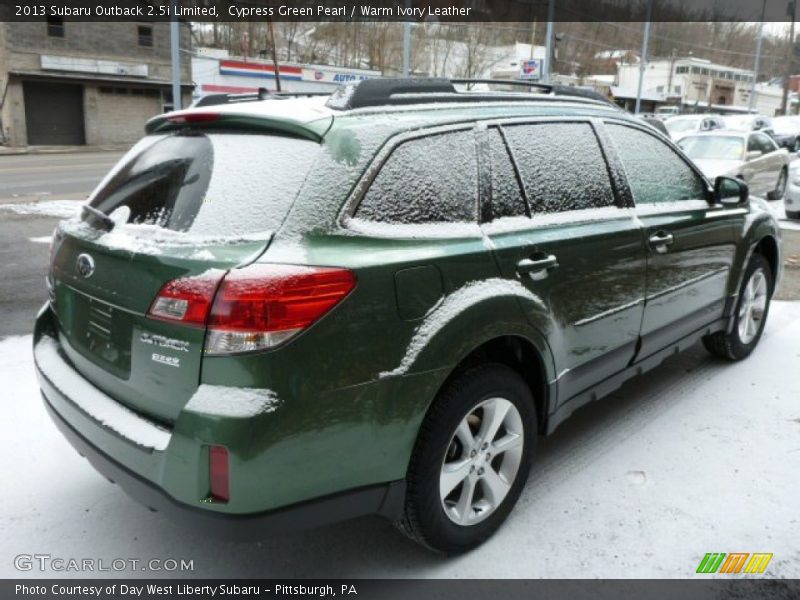 Cypress Green Pearl / Warm Ivory Leather 2013 Subaru Outback 2.5i Limited