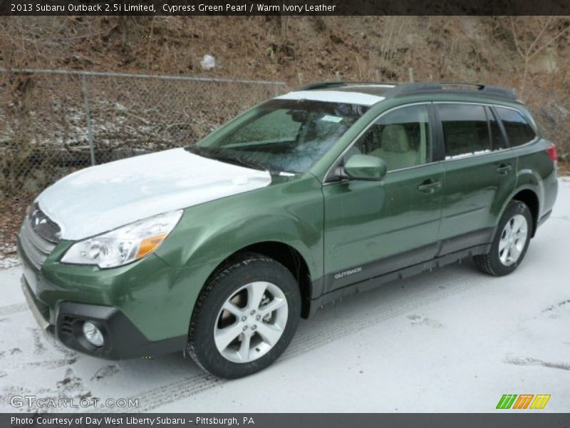 Cypress Green Pearl / Warm Ivory Leather 2013 Subaru Outback 2.5i Limited