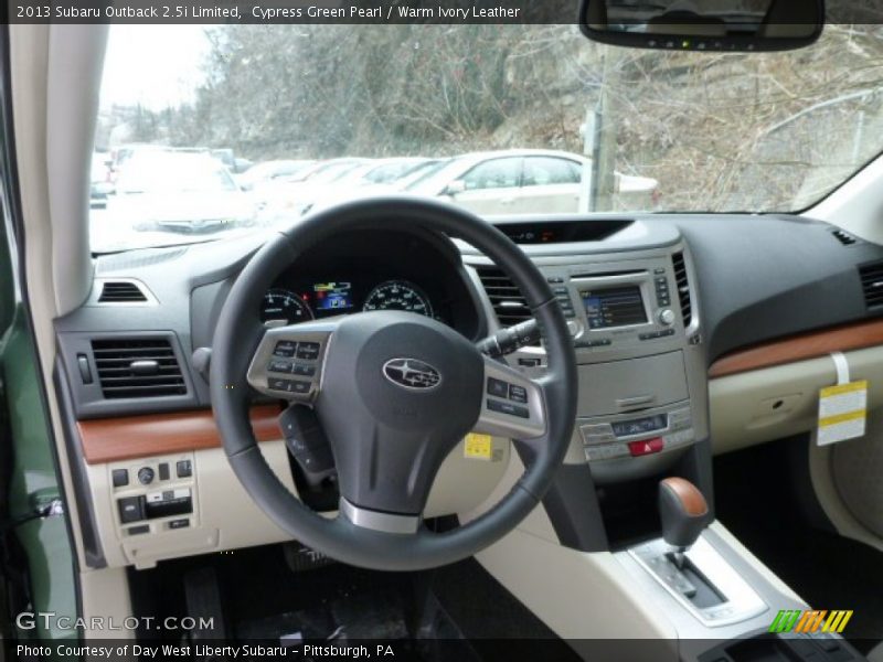 Cypress Green Pearl / Warm Ivory Leather 2013 Subaru Outback 2.5i Limited