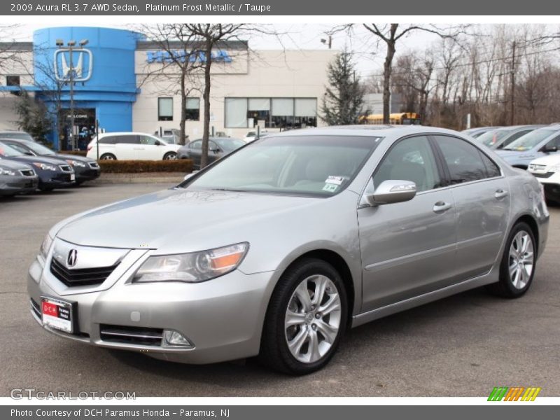 Platinum Frost Metallic / Taupe 2009 Acura RL 3.7 AWD Sedan