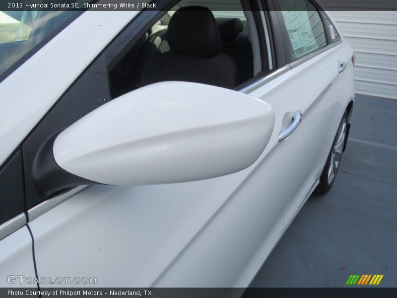 Shimmering White / Black 2013 Hyundai Sonata SE