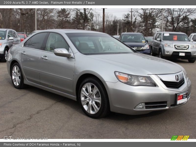Platinum Frost Metallic / Taupe 2009 Acura RL 3.7 AWD Sedan