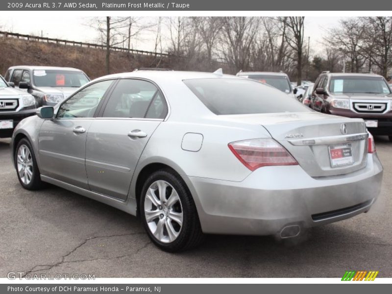 Platinum Frost Metallic / Taupe 2009 Acura RL 3.7 AWD Sedan