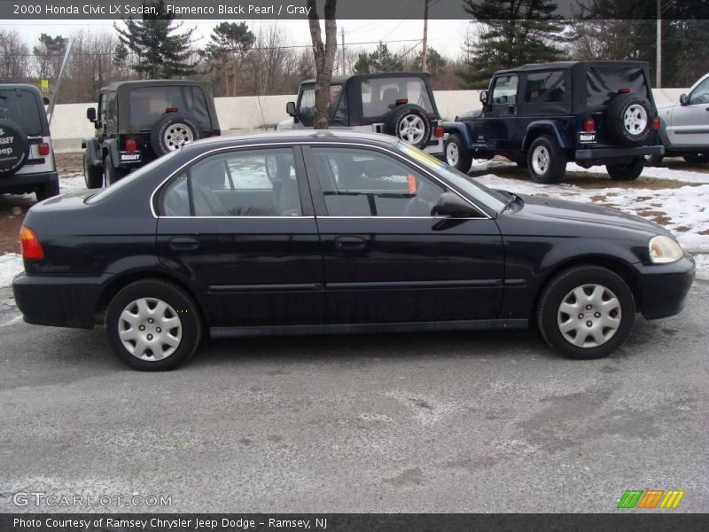 Flamenco Black Pearl / Gray 2000 Honda Civic LX Sedan