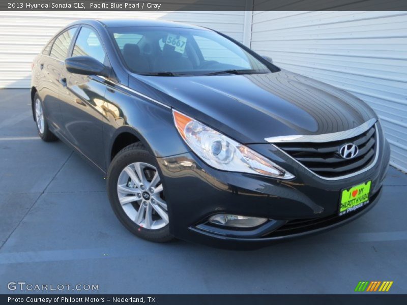 Pacific Blue Pearl / Gray 2013 Hyundai Sonata GLS