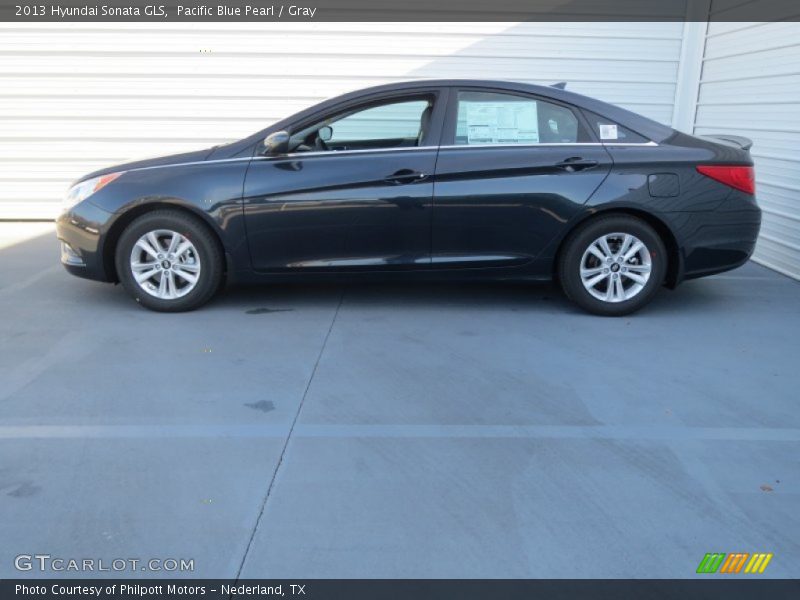 Pacific Blue Pearl / Gray 2013 Hyundai Sonata GLS