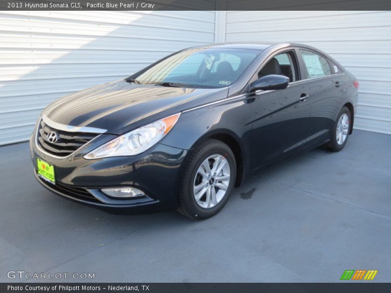 Pacific Blue Pearl / Gray 2013 Hyundai Sonata GLS