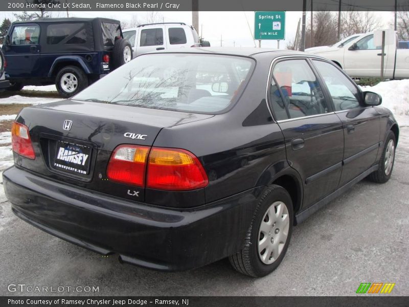 Flamenco Black Pearl / Gray 2000 Honda Civic LX Sedan
