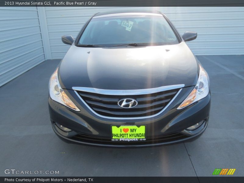 Pacific Blue Pearl / Gray 2013 Hyundai Sonata GLS