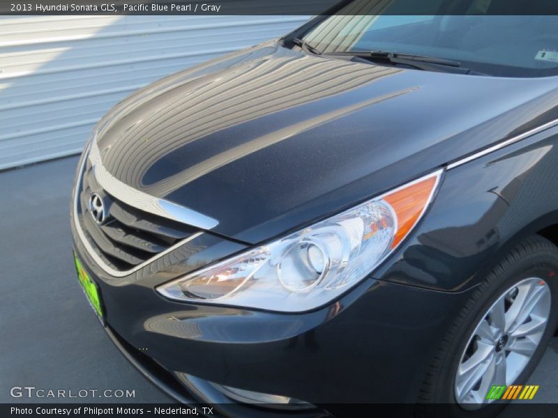 Pacific Blue Pearl / Gray 2013 Hyundai Sonata GLS