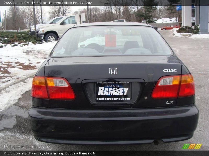 Flamenco Black Pearl / Gray 2000 Honda Civic LX Sedan