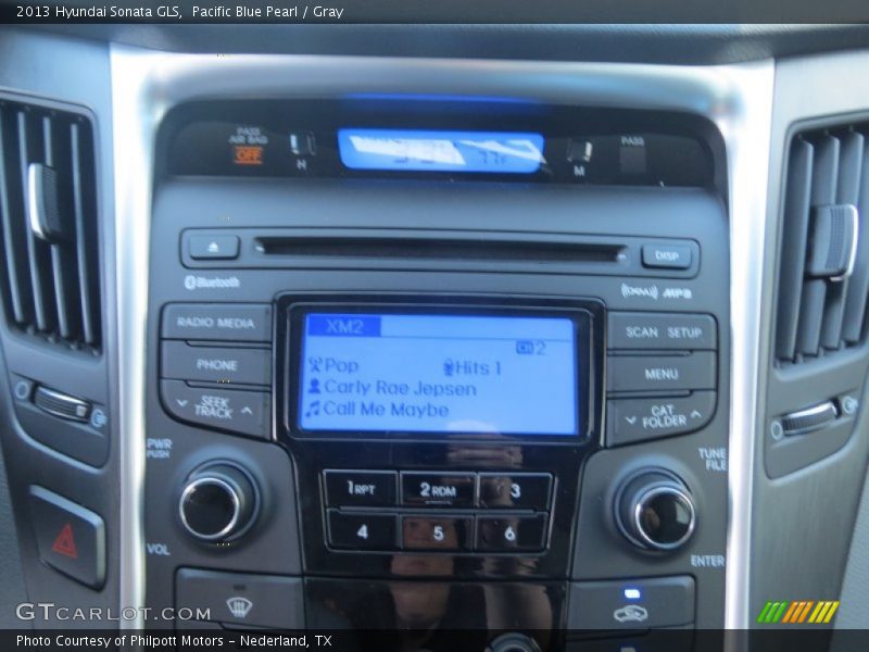 Pacific Blue Pearl / Gray 2013 Hyundai Sonata GLS