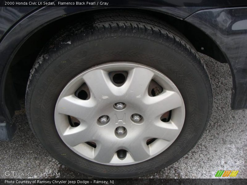 Flamenco Black Pearl / Gray 2000 Honda Civic LX Sedan