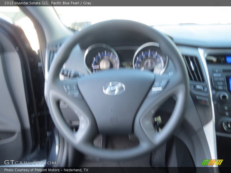 Pacific Blue Pearl / Gray 2013 Hyundai Sonata GLS
