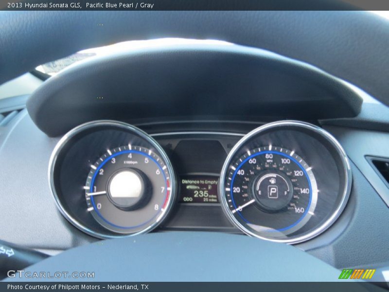 Pacific Blue Pearl / Gray 2013 Hyundai Sonata GLS