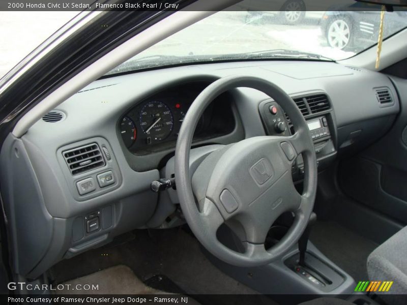 Flamenco Black Pearl / Gray 2000 Honda Civic LX Sedan