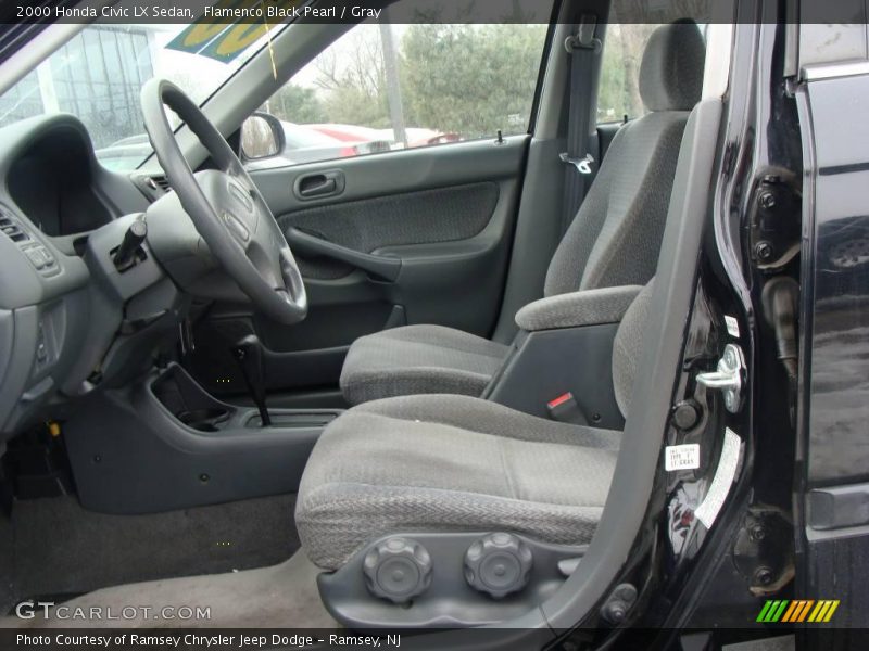Flamenco Black Pearl / Gray 2000 Honda Civic LX Sedan
