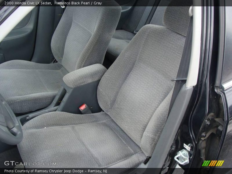 Flamenco Black Pearl / Gray 2000 Honda Civic LX Sedan