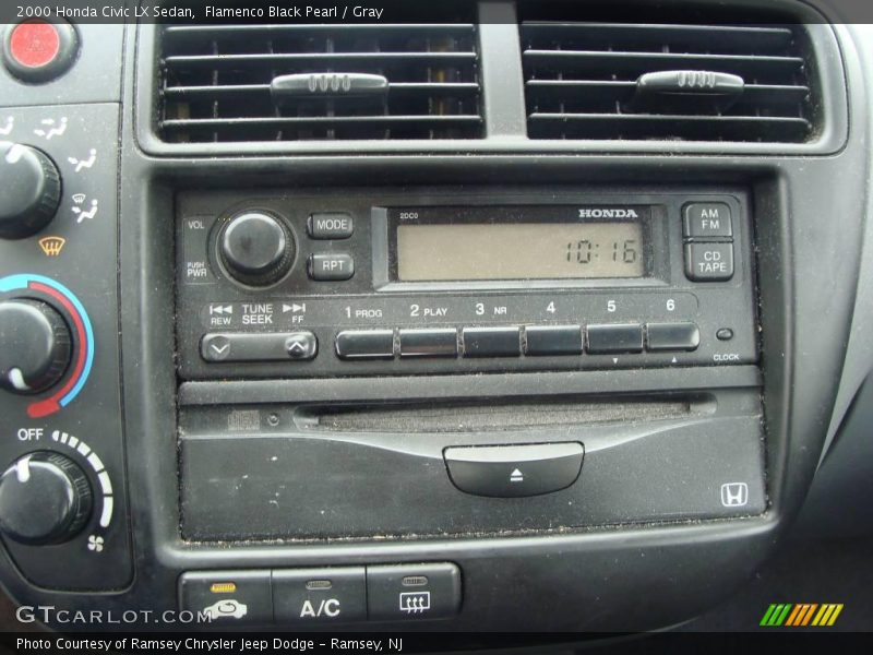 Flamenco Black Pearl / Gray 2000 Honda Civic LX Sedan