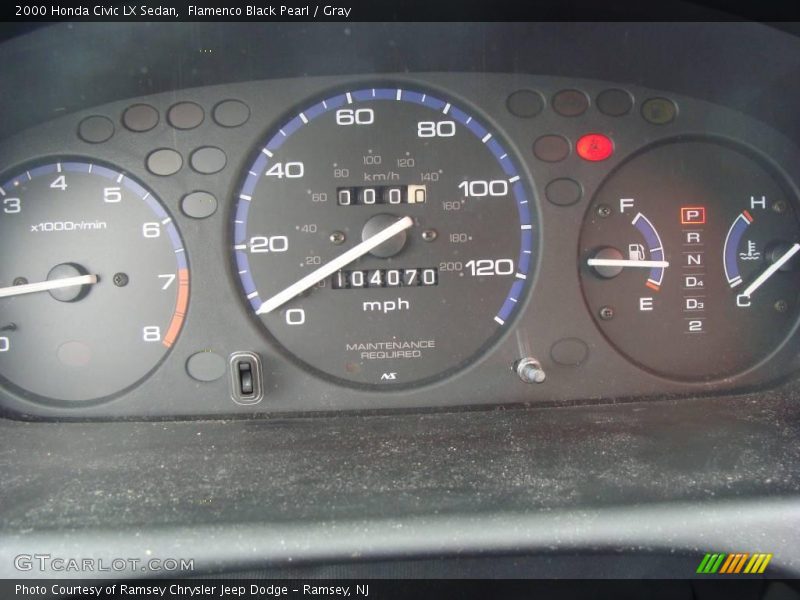 Flamenco Black Pearl / Gray 2000 Honda Civic LX Sedan