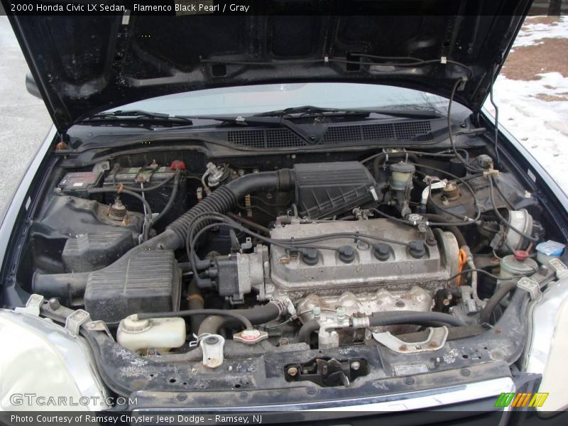 Flamenco Black Pearl / Gray 2000 Honda Civic LX Sedan