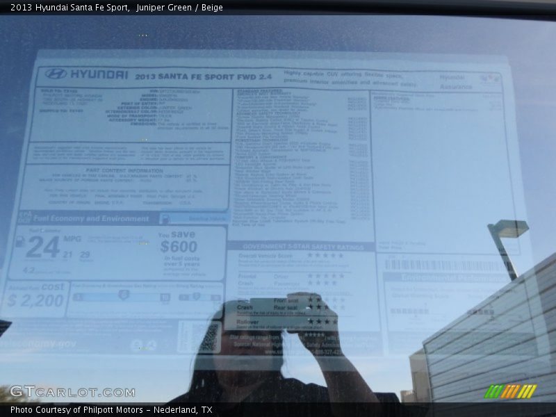 Juniper Green / Beige 2013 Hyundai Santa Fe Sport