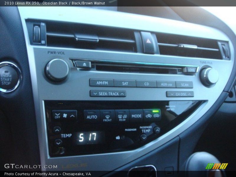 Obsidian Black / Black/Brown Walnut 2010 Lexus RX 350