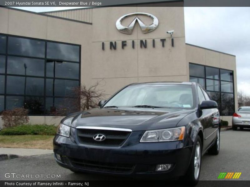 Deepwater Blue / Beige 2007 Hyundai Sonata SE V6