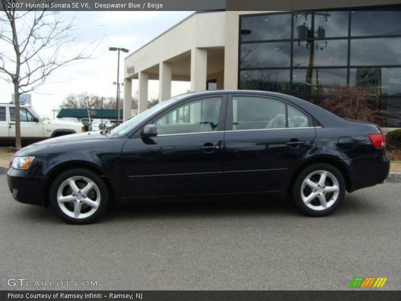 Deepwater Blue / Beige 2007 Hyundai Sonata SE V6