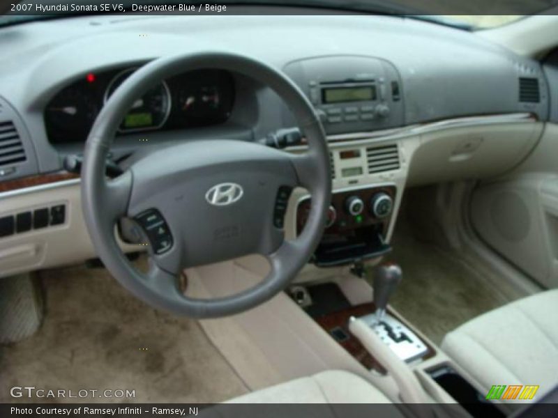 Deepwater Blue / Beige 2007 Hyundai Sonata SE V6