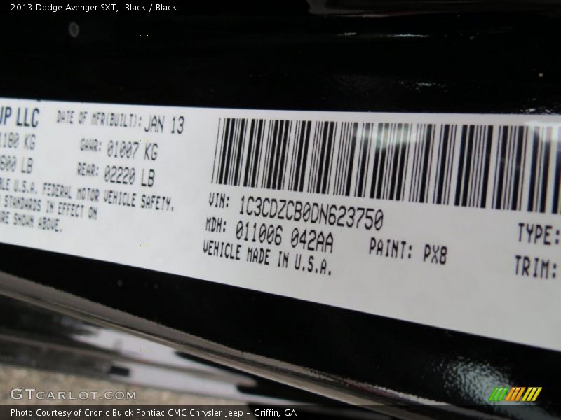 Black / Black 2013 Dodge Avenger SXT