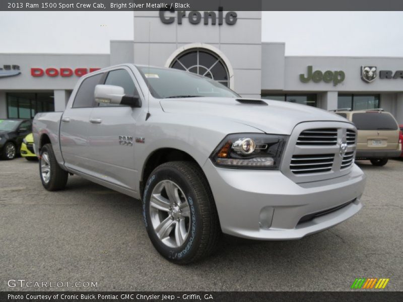 Bright Silver Metallic / Black 2013 Ram 1500 Sport Crew Cab