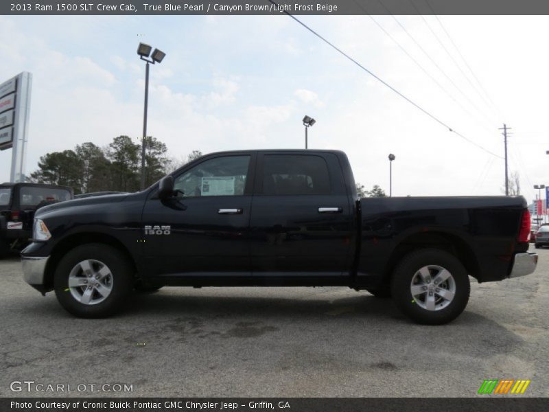 True Blue Pearl / Canyon Brown/Light Frost Beige 2013 Ram 1500 SLT Crew Cab