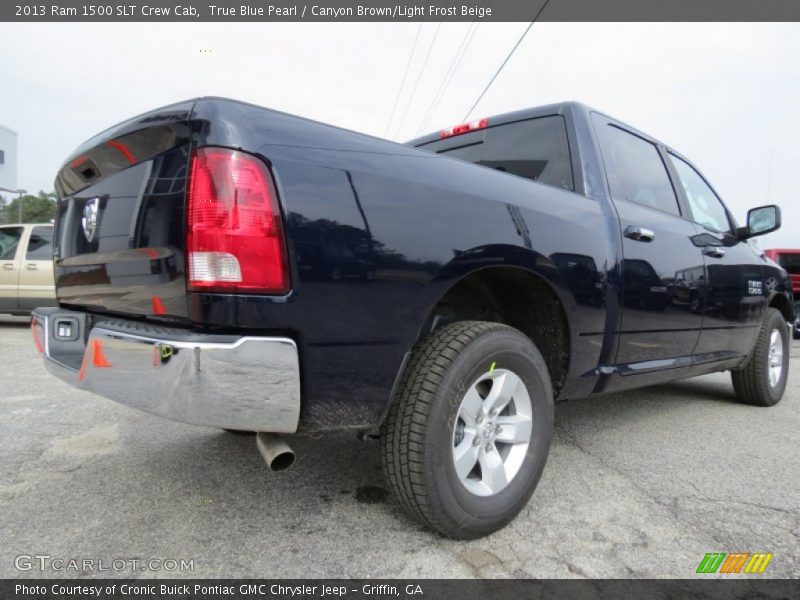 True Blue Pearl / Canyon Brown/Light Frost Beige 2013 Ram 1500 SLT Crew Cab