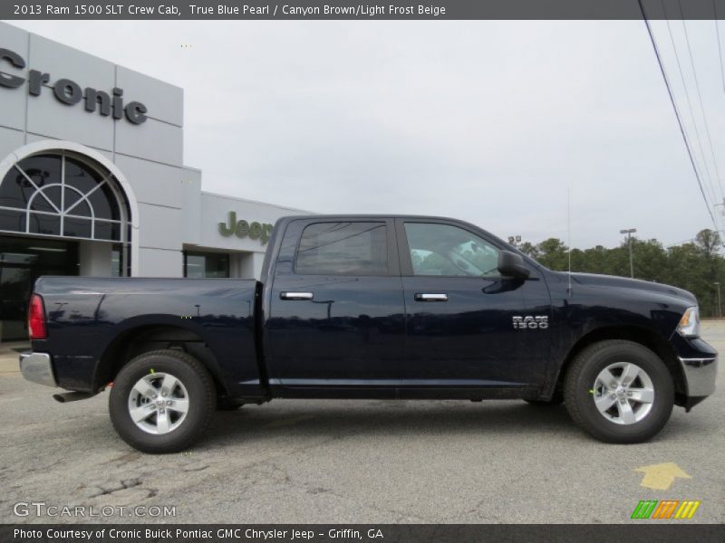 True Blue Pearl / Canyon Brown/Light Frost Beige 2013 Ram 1500 SLT Crew Cab