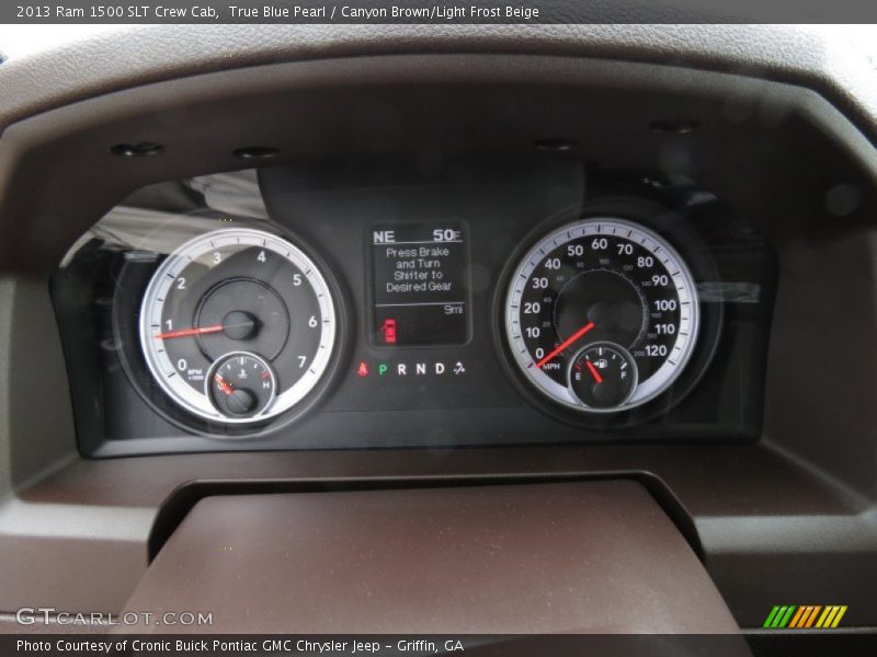 True Blue Pearl / Canyon Brown/Light Frost Beige 2013 Ram 1500 SLT Crew Cab