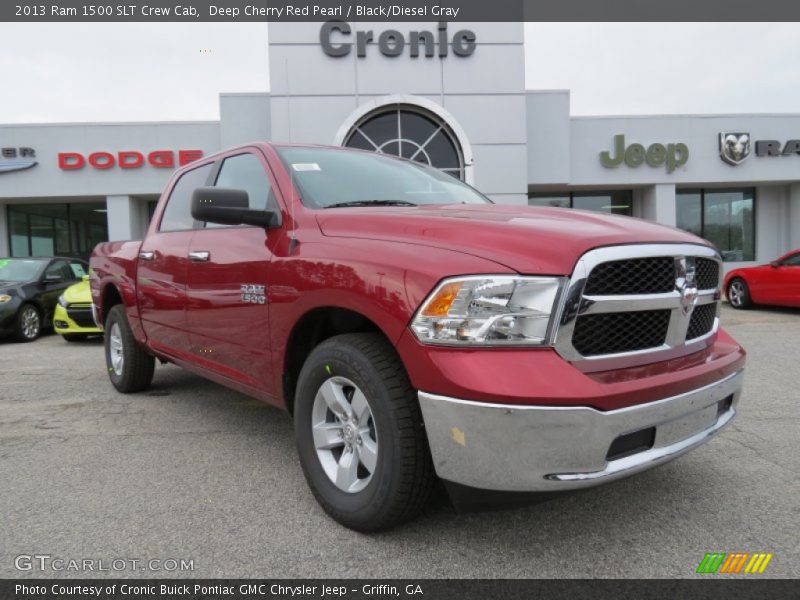 Deep Cherry Red Pearl / Black/Diesel Gray 2013 Ram 1500 SLT Crew Cab