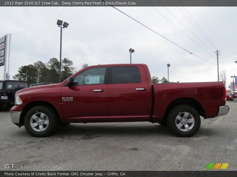 Deep Cherry Red Pearl / Black/Diesel Gray 2013 Ram 1500 SLT Crew Cab