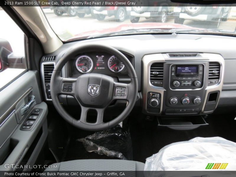 Deep Cherry Red Pearl / Black/Diesel Gray 2013 Ram 1500 SLT Crew Cab