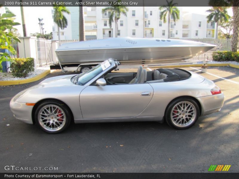 Arctic Silver Metallic / Graphite Grey 2000 Porsche 911 Carrera 4 Cabriolet