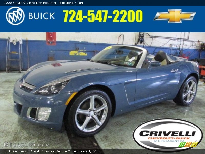 Bluestone / Tan 2008 Saturn Sky Red Line Roadster