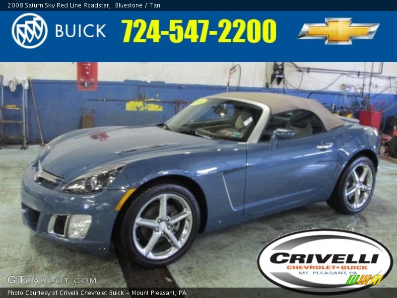 Bluestone / Tan 2008 Saturn Sky Red Line Roadster