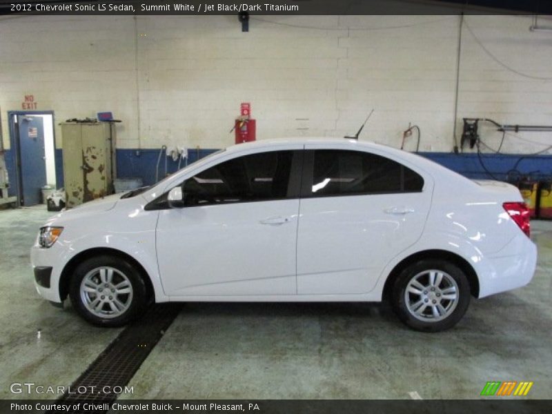 Summit White / Jet Black/Dark Titanium 2012 Chevrolet Sonic LS Sedan