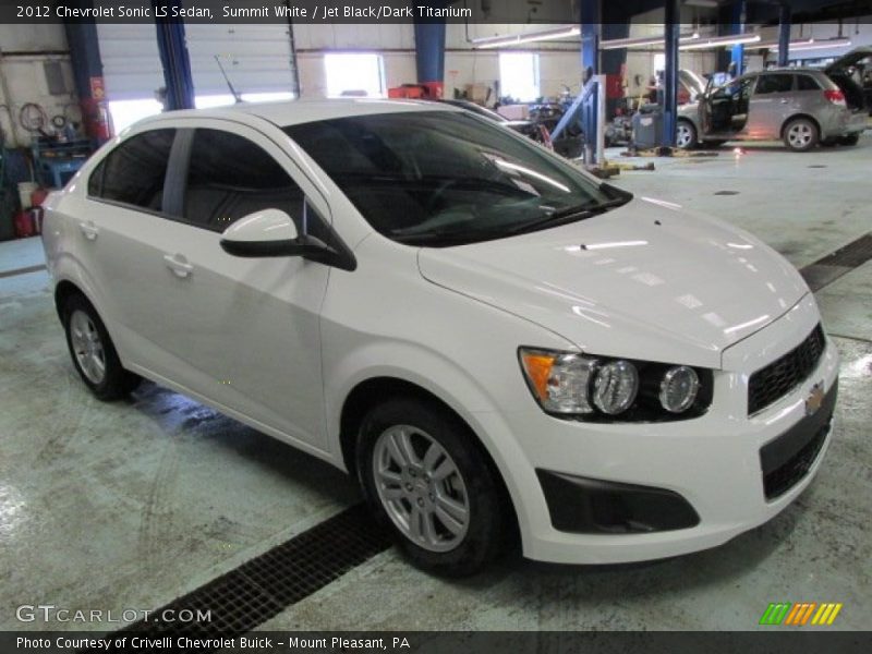 Summit White / Jet Black/Dark Titanium 2012 Chevrolet Sonic LS Sedan