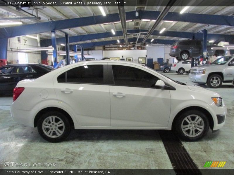Summit White / Jet Black/Dark Titanium 2012 Chevrolet Sonic LS Sedan