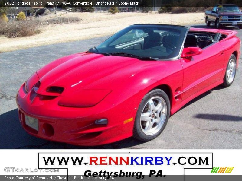 Bright Red / Ebony Black 2002 Pontiac Firebird Trans Am WS-6 Convertible